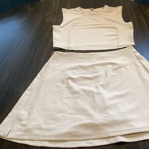 Elegant Cream Sleeveless Set